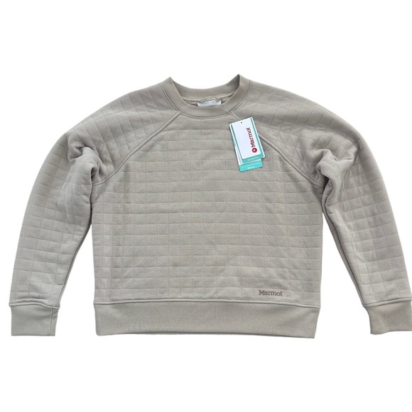 Marmot Tops - Marmont Wmn's Quilted Crew-Neck Sweatshirt Large Tan NWT